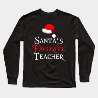 Santa's Favorite Teacher Long Sleeve T-Shirt